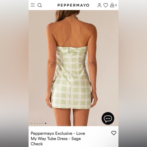 Peppermayo Exclusive - Love My Way Tube Dress - Sage Check - Picture 3 of 6